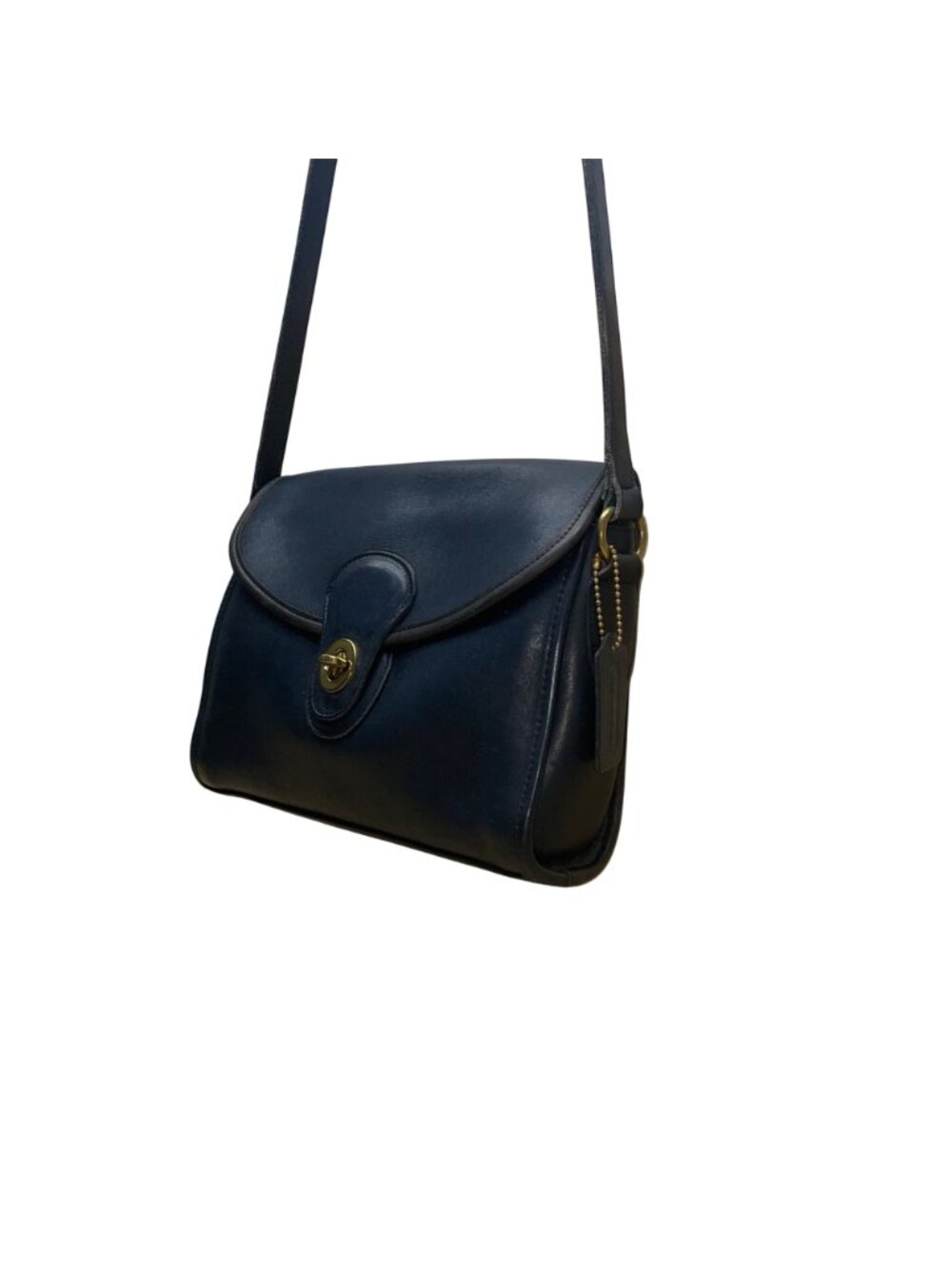 Coach Women’s Navy Leather Turnlock Closure Adjustable Strap Crossbody Bag - Picture 3 of 14
